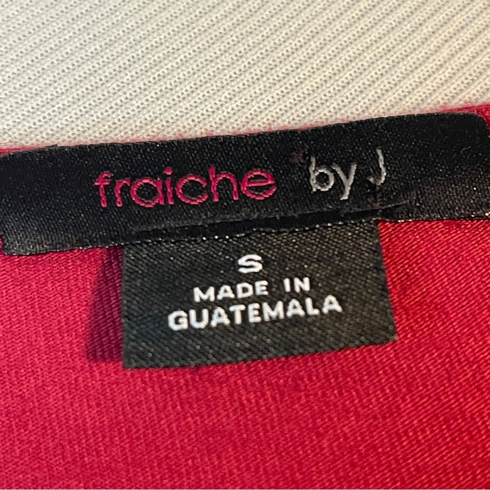 Fraiche by J cranberry red asymmetrical faux wrap mini dress - Picture 5 of 6